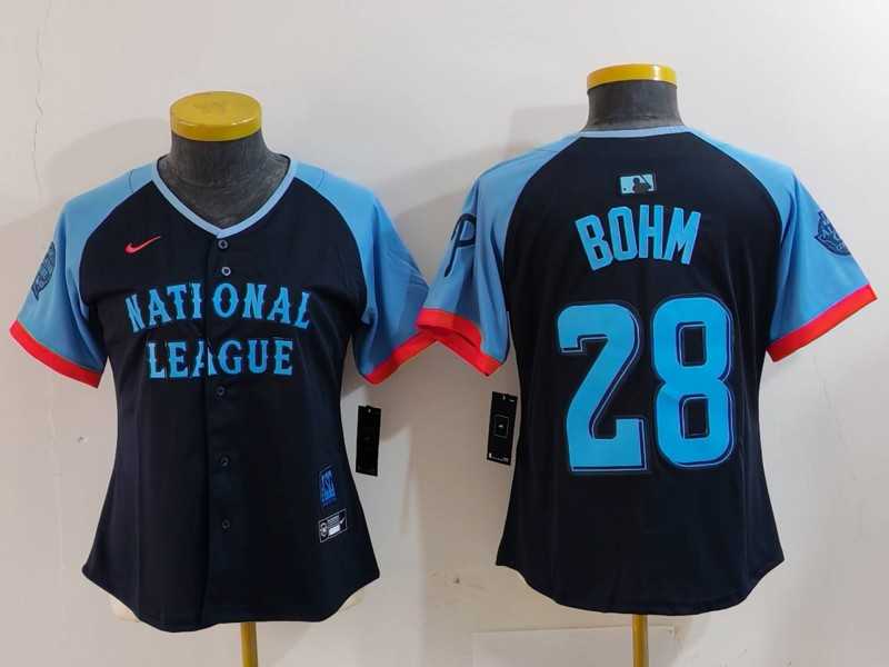 Womens Philadelphia Phillies #28 Alec Bohm Navy 2024 All Star Limited Stitched Jersey